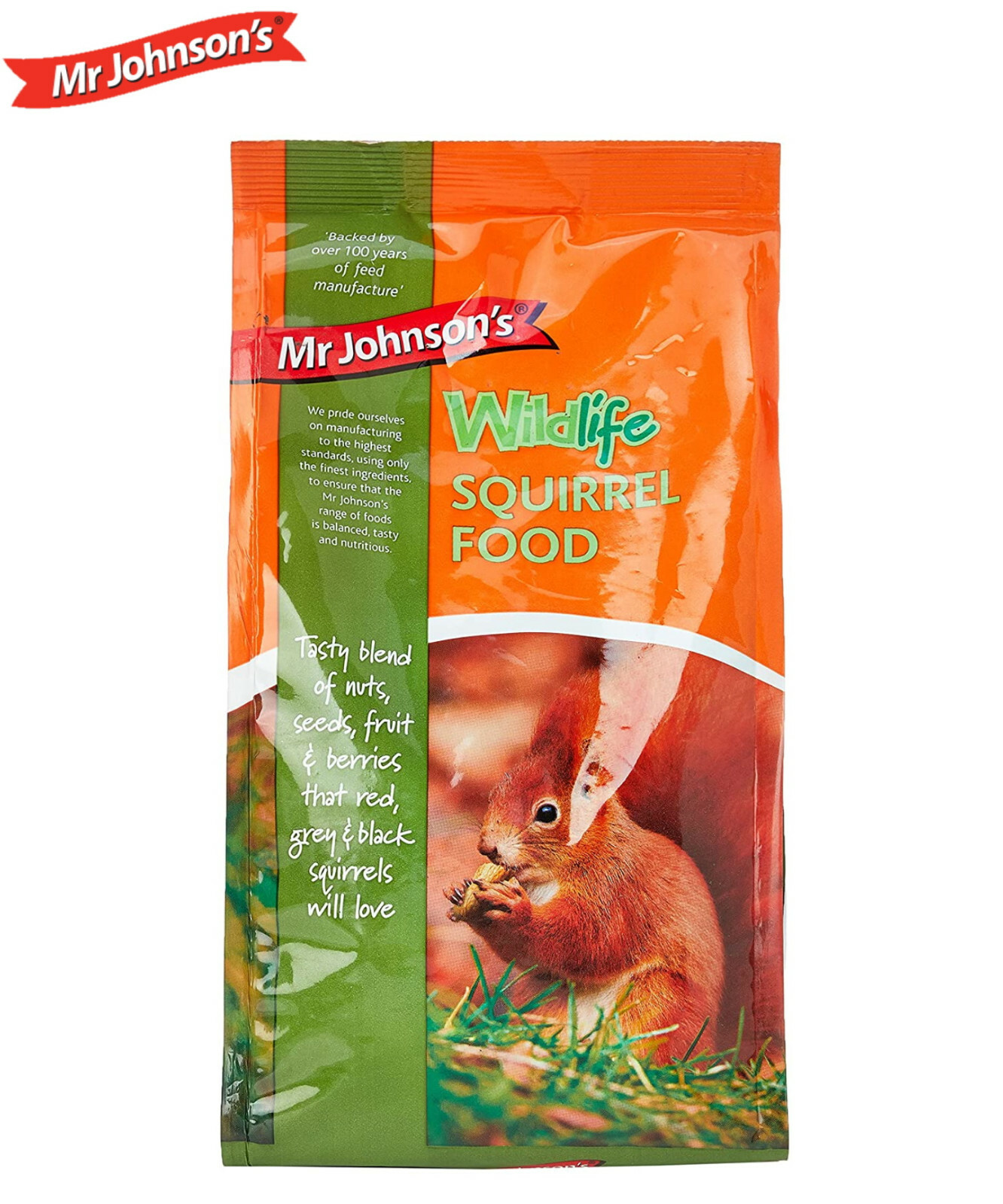 MR JOHNSONS WILDLIFE SQUIRREL FOOD HIGH QUALITY NUTS SEEDS FRUIT BERRY MIX 900G
