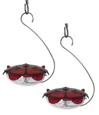 2-Pack Droll Yankees RS-3HC Hanging Capacity Hummingbird Nectar Bird Feeder, 5