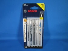 BOSCH 5pk Jigsaw Blade Set T501 T-shank, Wood/Metal NEW **Free Shipping**