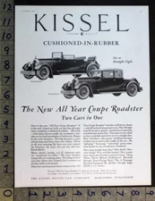 1926 KISSEL SIX STRIAGHT EIGHT COUPE ROADSTER HARTFORD AUTO MOTOR CAR AD FC6344