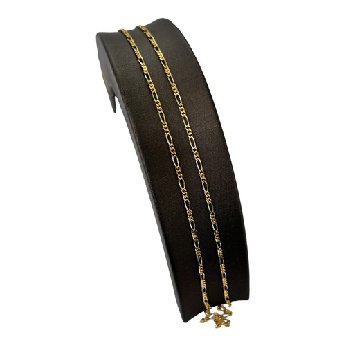 18ct 18K Two Tone Gold Italian (3x1) Figaro Chain Necklace 6.06 Grams 59cm. New - Picture 5 of 8
