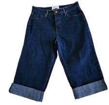 SIGNATURE BY LEVI STRAUSS Womens Sz 12 Blue Denim Jeans Stretch Capris Pants
