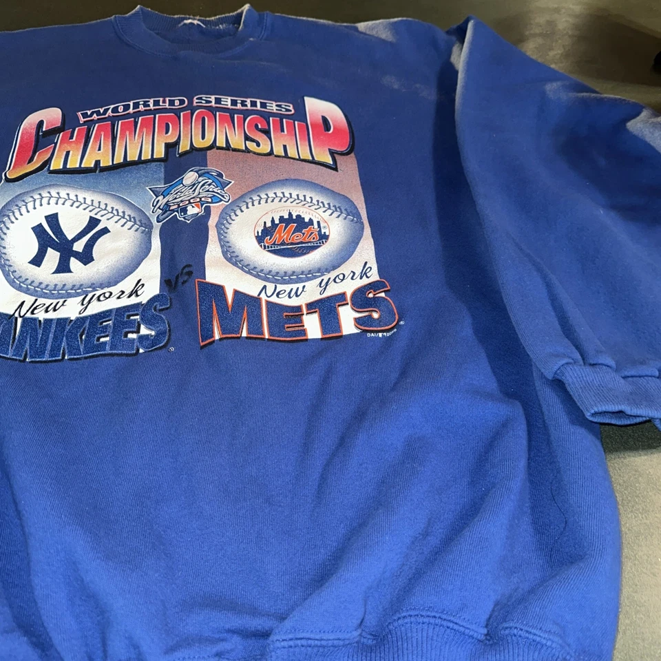 2000 New York Yankees vs METS Subway Series Serie Mundial X GRANDE Sudadera Azul Foto 4 de 4