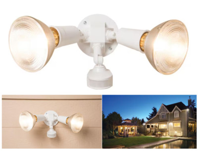 Flood Light 110° Motion Activated Sensor Outdoor Security Wall Mount, White