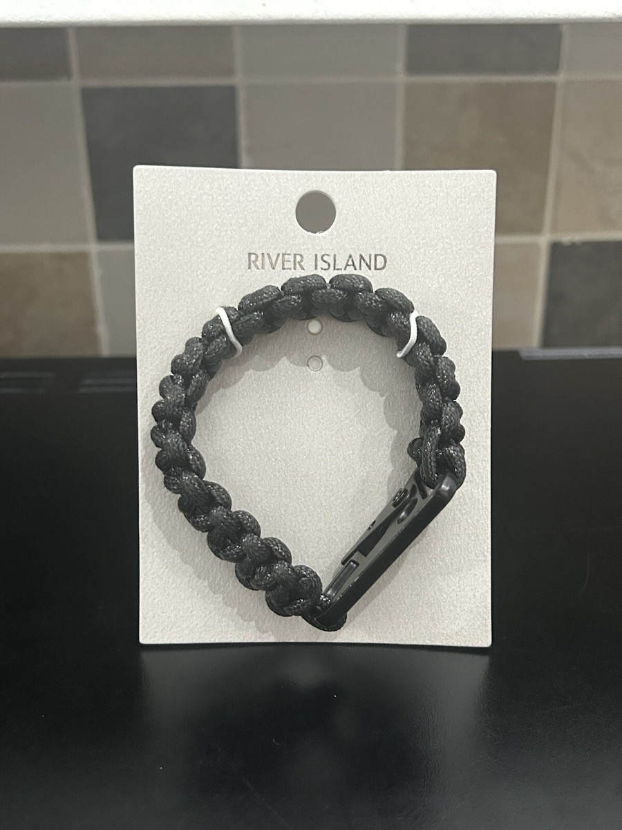 River Island Men's Costume Jewellery Black Paracord Rope Look