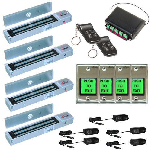 Visionis 600lbs Magnetic Lock Access Control Kit With Wireless Receiver & Remotes - VS50-12 - View #2