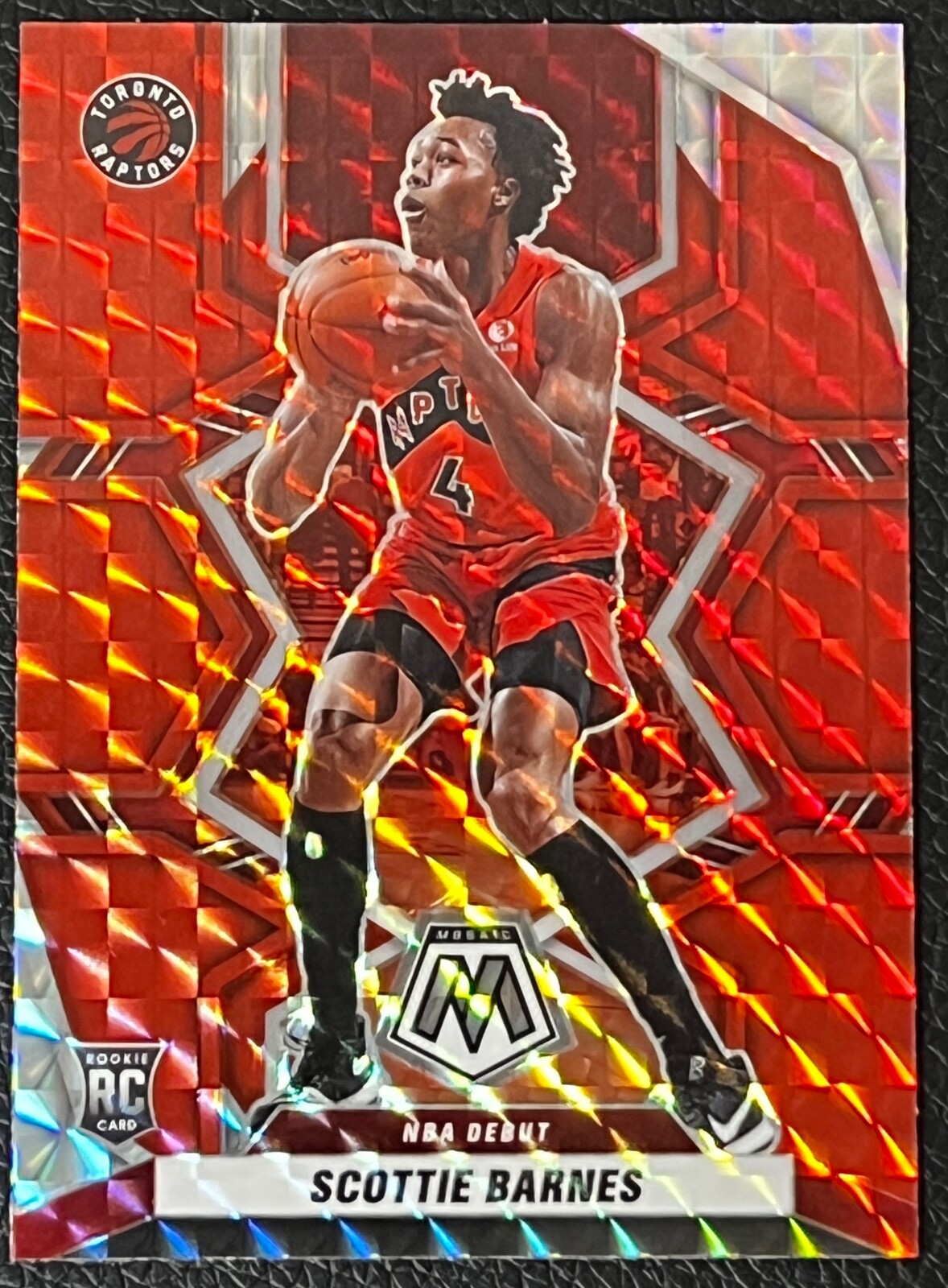 2021-22 Panini Mosaic Scottie Barnes Rookie RC NBA Debut Red #264 Raptors