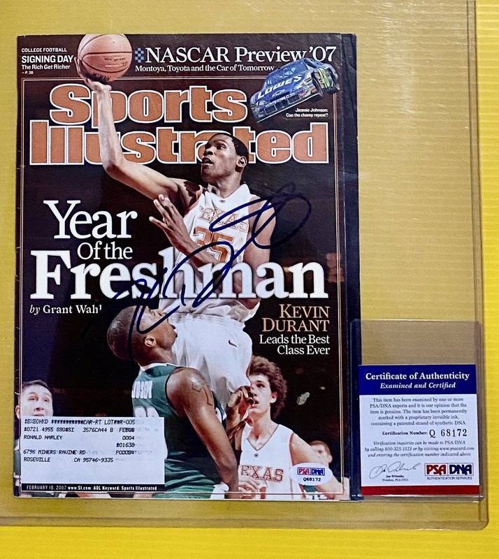 KEVIN DURANT SIGNED SPORTS ILLUSTRATED FEB .19,2007 PSA/DNA