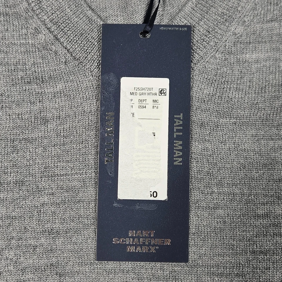 Suéter de Lana Merino Extra Fina 2XT Para Hombres Nuevo con Etiquetas Hart Schaffner Marx Manga Larga Foto 4 de 4