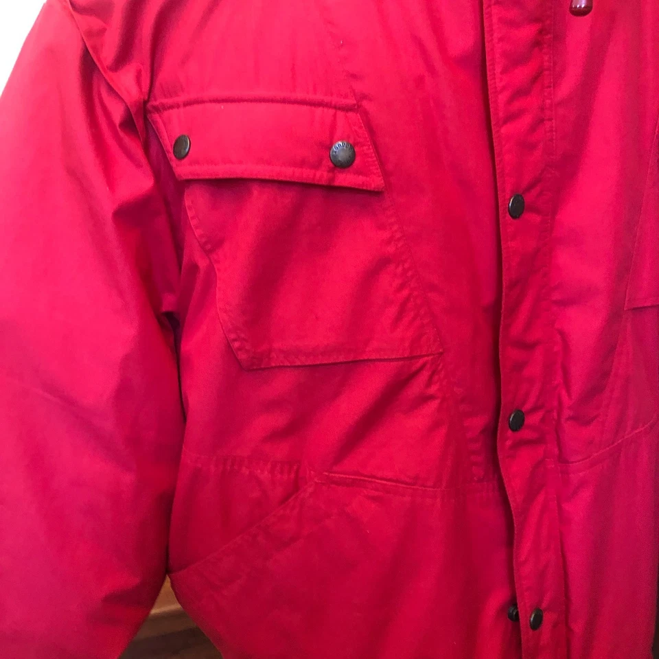 London Fog Men's Red Size XL Puffer Jacket Zip & Snap Buttons Pockets - Image 3 of 4