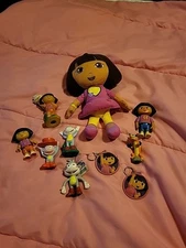 Dora the Explorer Cloth 10 inch doll, and 9 Other Friends, Lot Of 10