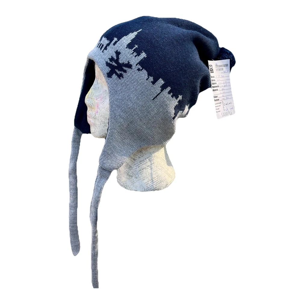 Zoo York 2005 продажи образец Beanie 1/1 NYC Skyline Y2K Ecko шерсти наушник шляпа редкая - Изображение 2 из 4