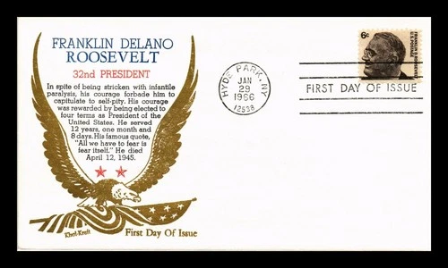 DR JIM STAMPS US COVER FRANKLIN D ROOSEVELT PROMINENT AMERICANS FDC KHOL KRAFT