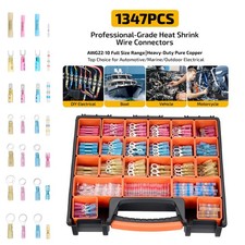 1347Pcs Heat Shrink Wire Connectors Kit 26-10 AWG Assorted Crimp Terminals