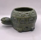 Vintage McCoy Pottery #740 Smiling Turtle Planter Green And Brown USA 1970s