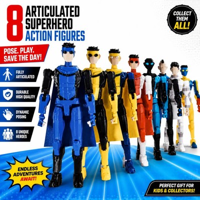 3D Printed Invincible Superhero Action Figures with Articulatable Limbs