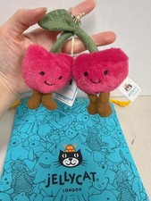 Jellycat Amuseables Cherries Bag Charm Plush Keychain Cute Collectible Gift NWT