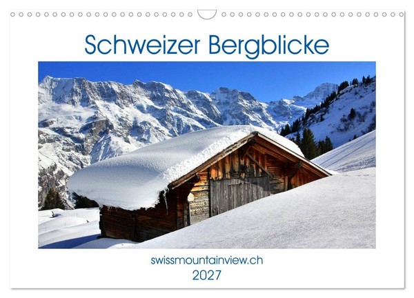 "Calendar 2027 · US Version · Swiss Mountain Views (Wall Calendar 2027 17\" × 12\""-image