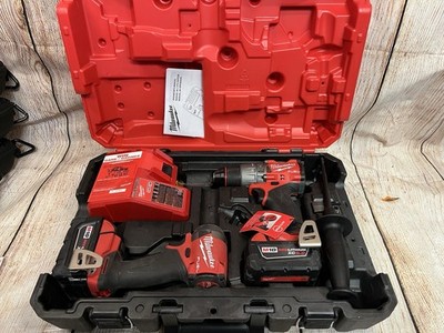 Milwaukee 3697-22 M18 18V Fuel Brushless 2 Tool Combo Kit W/2x 5Ah Batteries