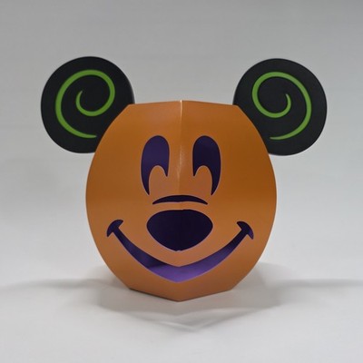 Disney Parks Mickey Mouse Pumpkin Jack O' Lantern Candle Holder Halloween Decor