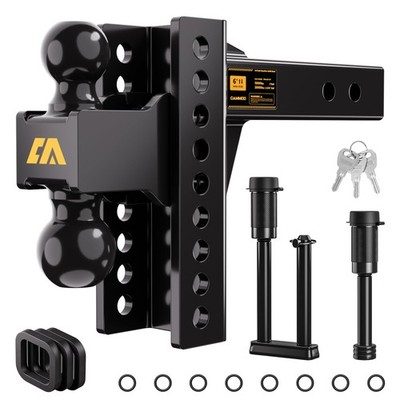 CAMMOO Adjustable Trailer Hitch, Tow Hitch Fits 2 inch Receiver, 2''x6'', Black 
