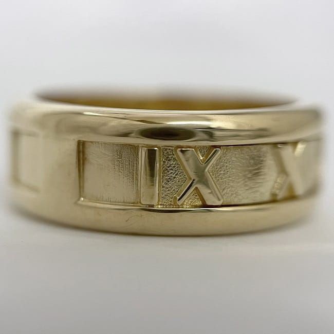 Tiffany Atlas Ring Yellow Gold YG Ring New Finished No. 14 Tiffany Atlas Ring Yellow Gold YG Ring New Finished No. 14