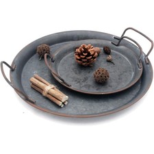 Serviertablett Metall rund Vintage Landhaus Dekoration Party Hochzeit