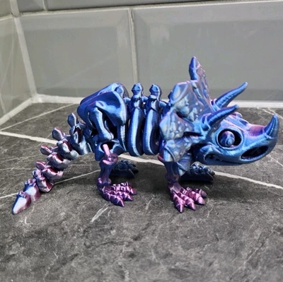 Skeleton Triceratops Dinosaur Articulated Flexi Fidget Toys 3D printed Gift
