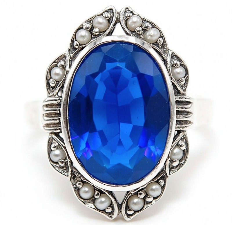 8CT Heat Treated Kyanite 925 Sterling Silver Victorian Look Ring Sz 8 PC8-2