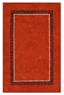 Hand Tufted Wool Rug Laine Blue Ruby Brown