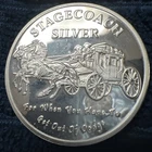 STAGECOACH SILVER, 1oz FRACTIONAL SILVER ART ROUND, .999 SILVER!