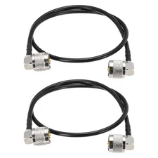 2PCS RG58 Coaxial Cable 2ft/0.6 M, UHF PL-259 Male to Male 50 Ohm