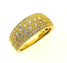 EMA 14k Yellow Gold Milgrain Edge Diamond Band *$1323 RTL*