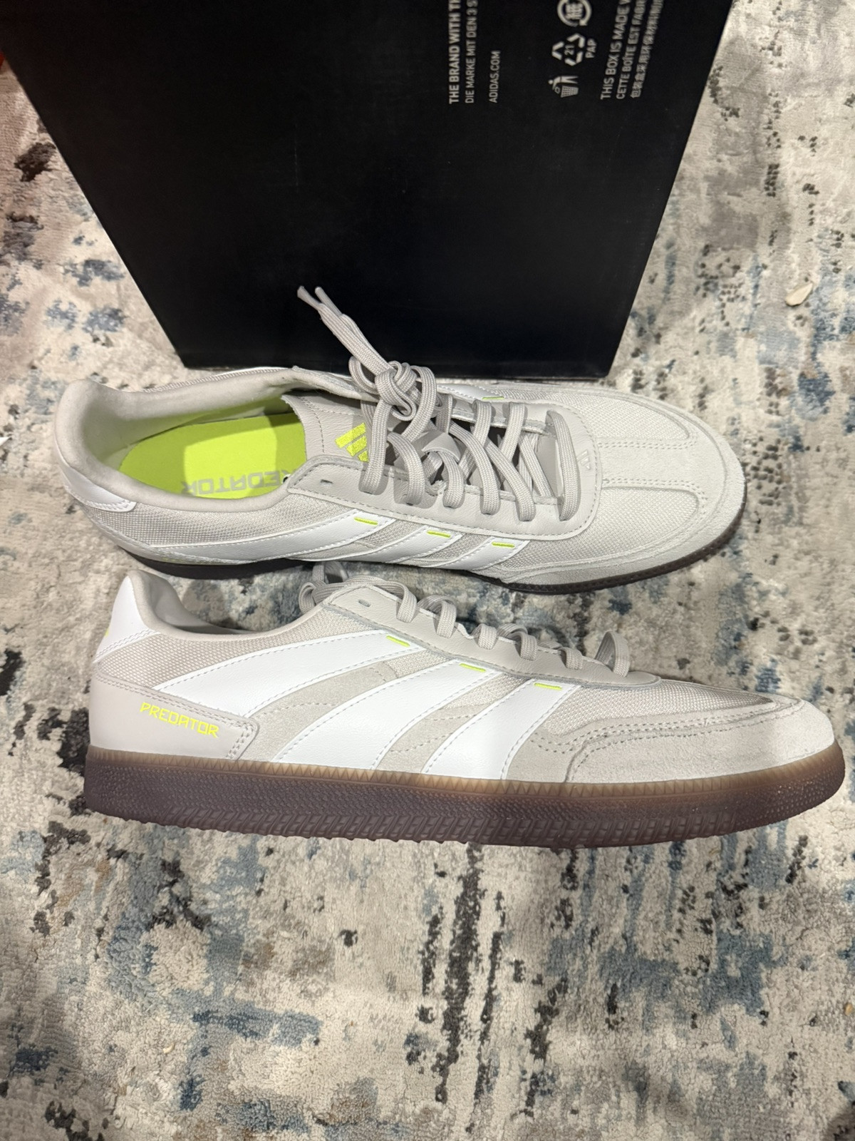 Adidas Predator Freestyle Gray White Gum Sole Soccer IF8351 Size 9 Men Adidas Predator Freestyle Indoor Men main image 2