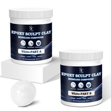 Seocam Epoxy Putty Sculpt Clay, 2 Part A  B for Sculpting, 1 Pound, White