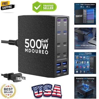 500W USB C Charger Block, 12-Port USB C Charging Station for Multiple Devices...