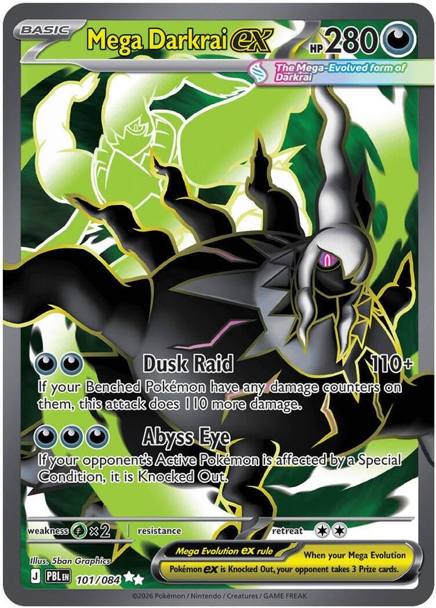 Pokemon Mega Darkrai ex (101/128) Pitch Black NM HOLO