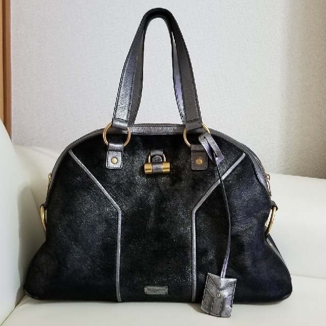 SAINT LAURENT Borsa YSL Rive Gauche M grigio oro ferramenta 42x29x13 cm 16 5x11 4x5 1 pollici solo chiave