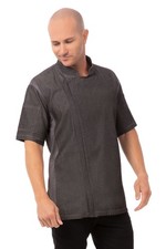 Chef Works Men's Delancey Chef Coat Small Black