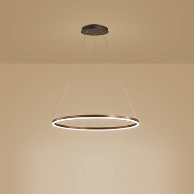 Modern LED Ring Chandelier - Dimmable Halo Pendant Light for Home Decor