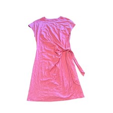 GAP Women's Medium Pink Indie Pink Cotton Blend Wrap Sarong T-Shirt Dress NWT