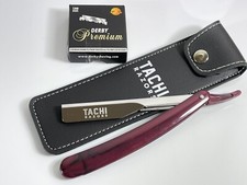 Barbero de corte recto con barbero y 100 cuchillas Derby Rojo Navaja