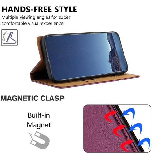 Für Samsung Galaxy S24 S23 S22 S21 Leder Geldbörse magnetischer Klappständer Handyhülle - Bild 42 von 71
