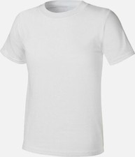 65 Hanes Boys Kids White Short Sleeve Crew-Neck T-Shirt Tee Tagless 4 Pk Size S