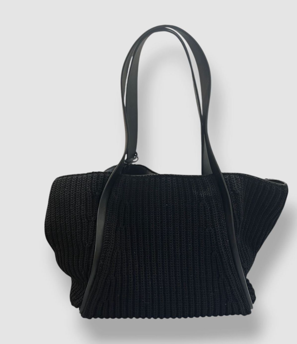 Akris Women's Black Alex Medium Knitted Cotton Tote Bag