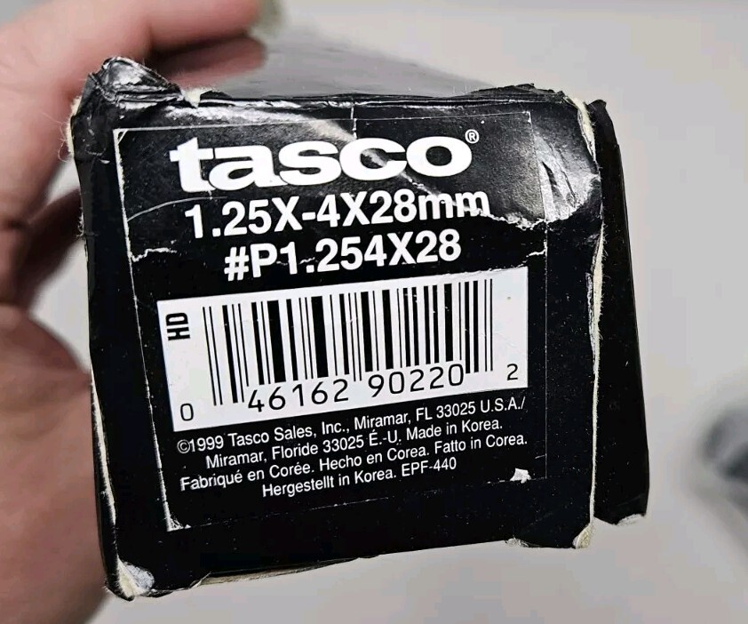 Tasco Pistol Scope P1.254X28 WORKS 1.25X-4X28mm Glossy EER for
