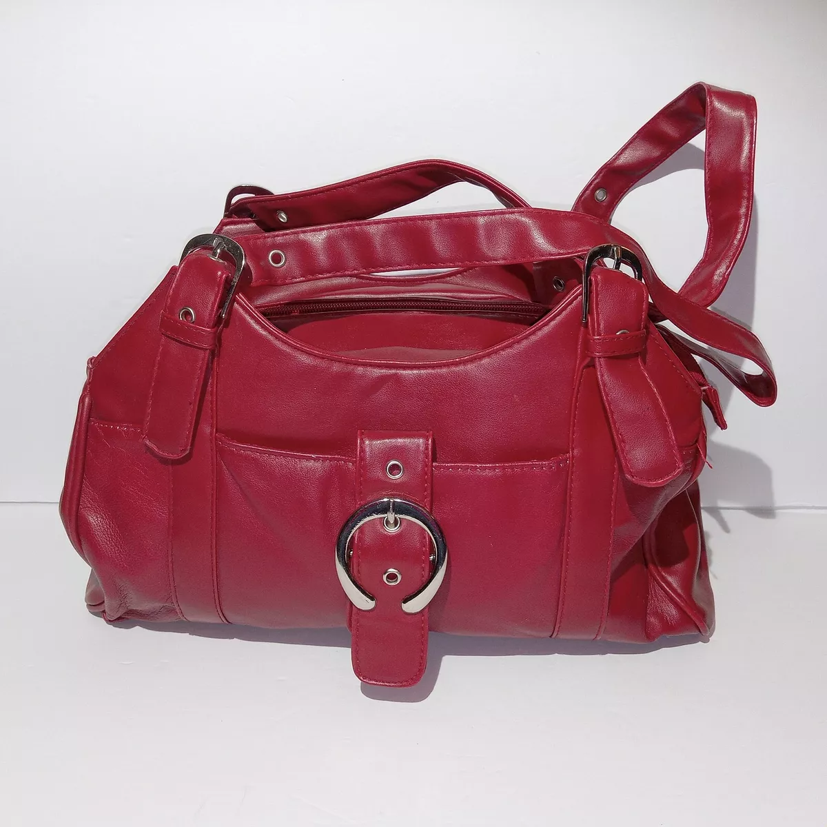 Saffiano Handbag Burgundy - Women's Leather Bags | Saint + Sofia® USA