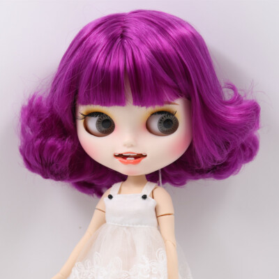 12'' Factory blythe 1/6 BJD Dark Purple hair custom doll Matte face Open mouth