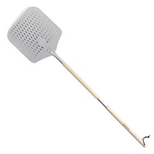 Perforated Pizza Peel Aluminum 12 x 14-Inch with Detachable Wood 49-Inch Long...