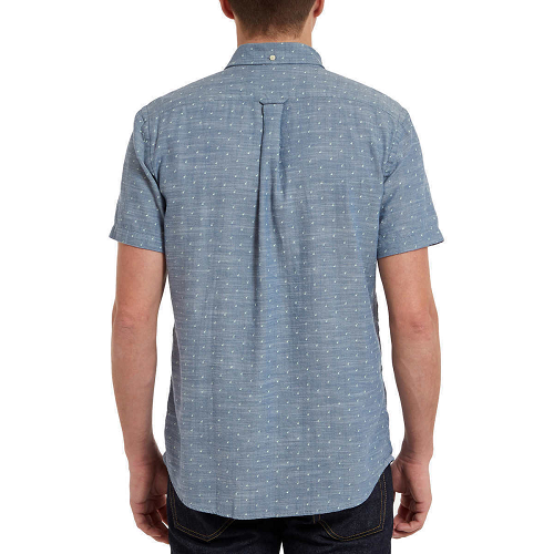 GRAYERS MENS WOVEN SHORT SLEEVE 100% COTTON SHIRT(BLUE TWILL APPLE, X-LARGE) NWT - Picture 2 of 3